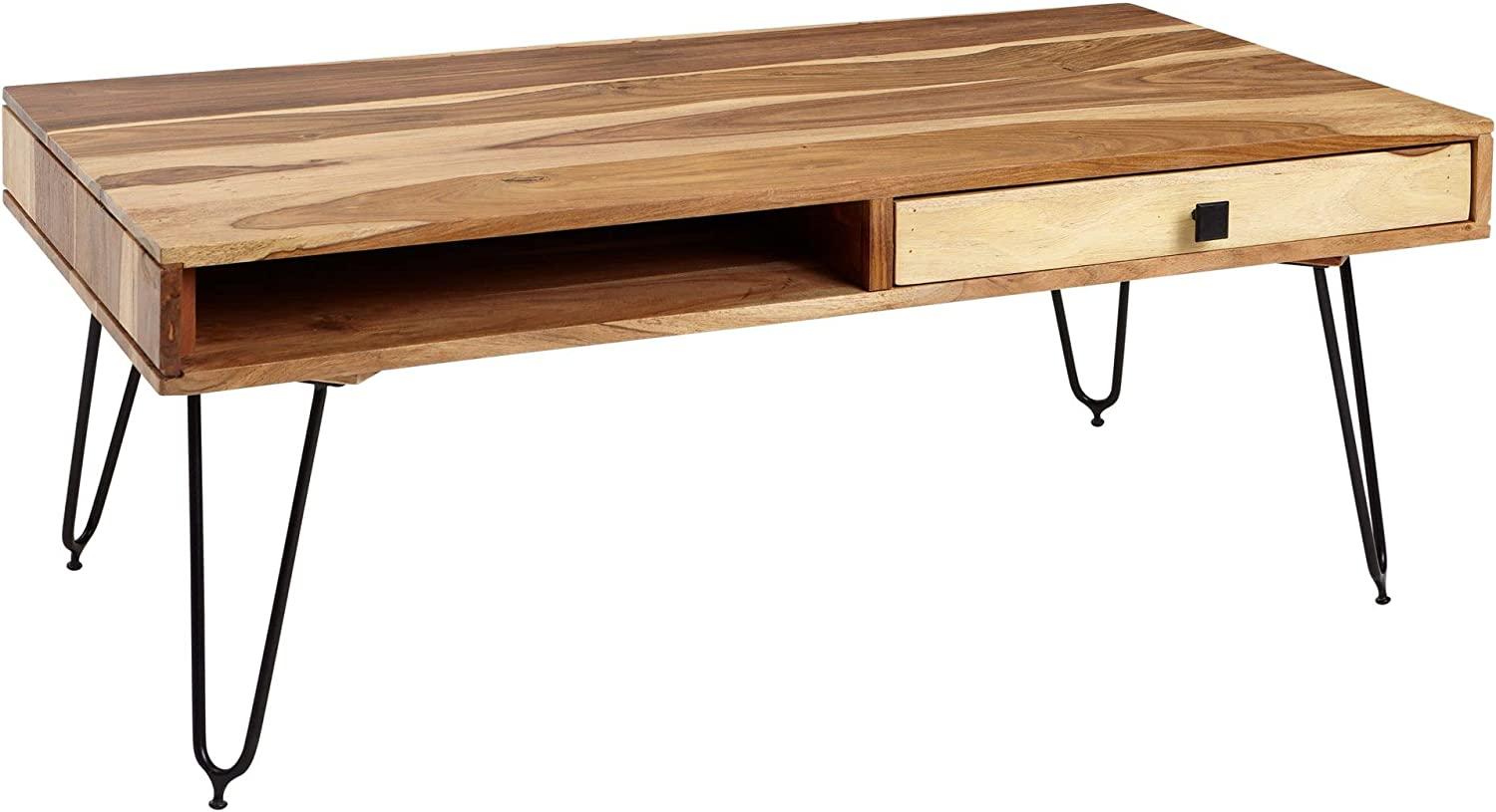 Wohnling Couchtisch HARLEM Massiv-Holz 120 cm breit Wohnzimmer-Tisch, Akazie Bild 1