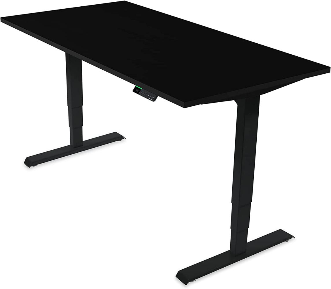 Desktopia Pro X - Elektrisch höhenverstellbarer Schreibtisch / Ergonomischer Tisch mit Memory-Funktion, 7 Jahre Garantie - (Schwarz, 160x80 cm, Gestell Schwarz) Bild 1
