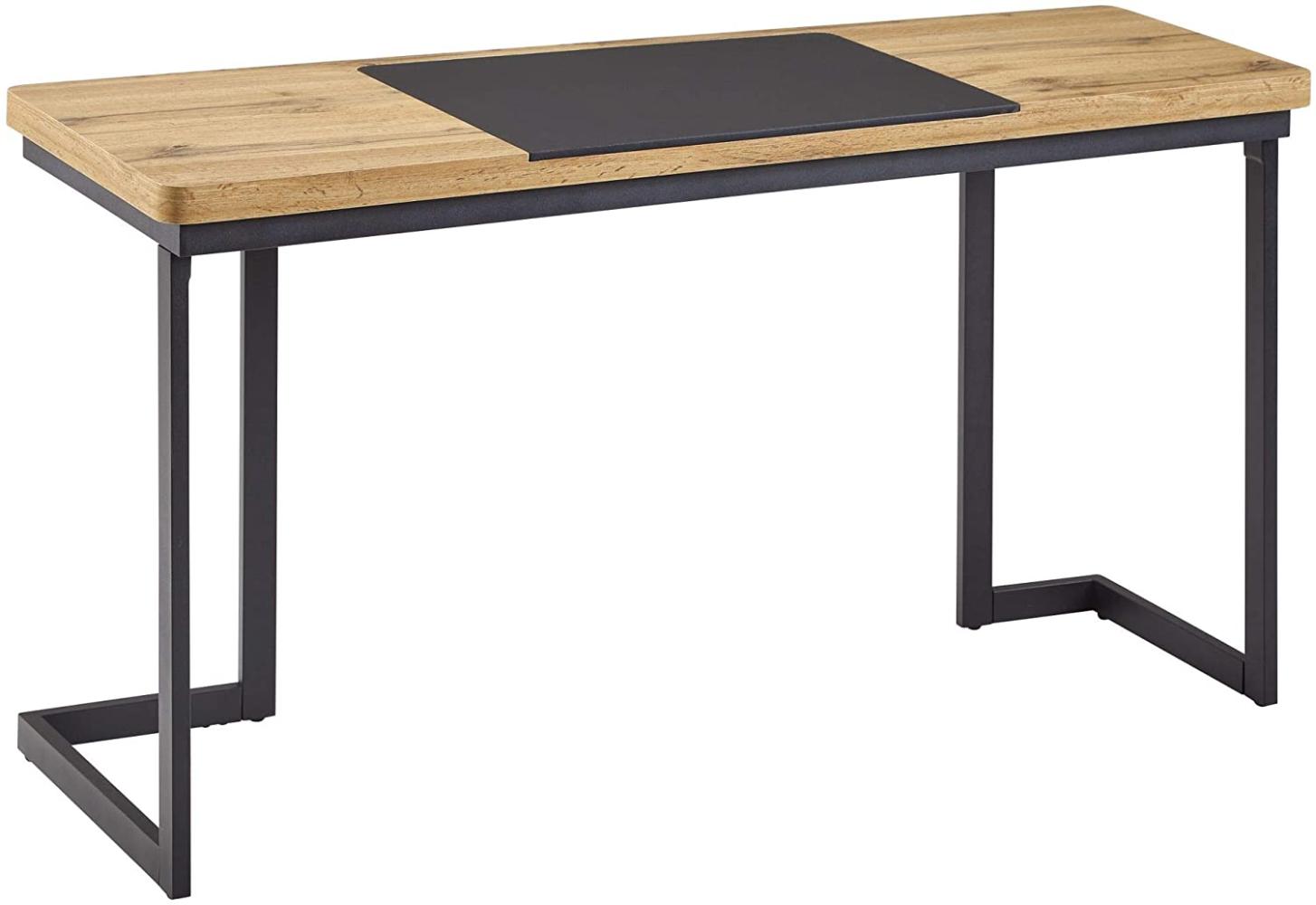 Wohnling Schreibtisch, braun/schwarz, Holz/Metall, 140x76x55 cm Bild 1