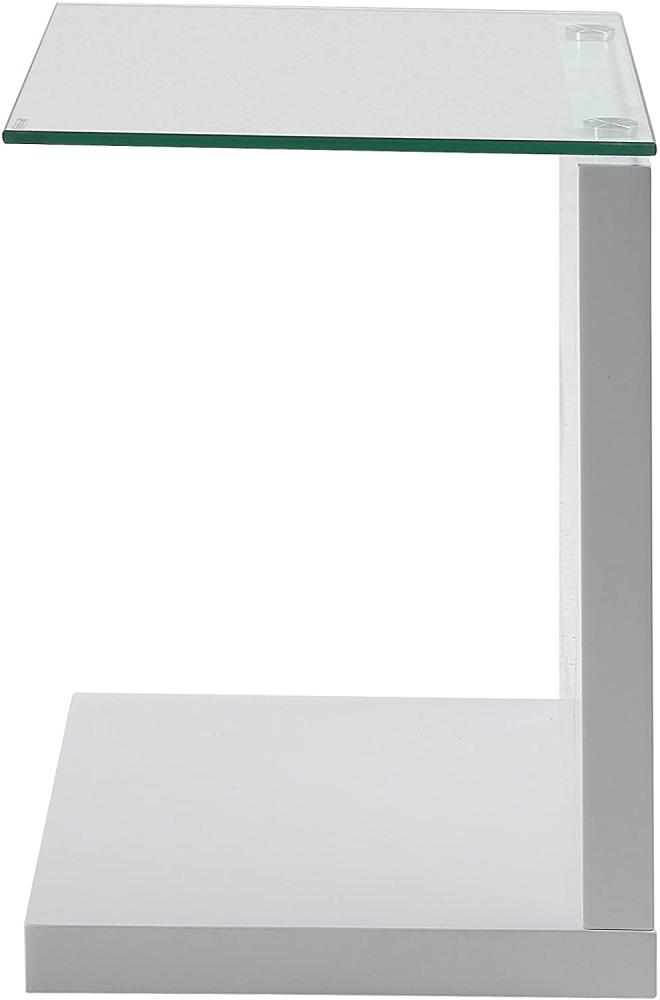 Beistelltisch TUPIT, Glas/ Weiß Hochglanz, ca. 40 cm Bild 1