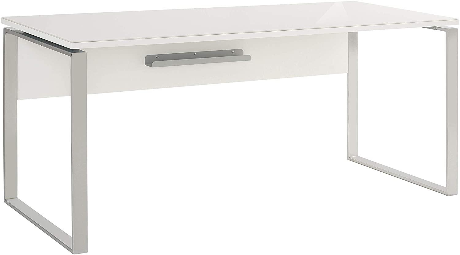 Maja Schreibtisch YES 180 x 76 cm Weiß matt-Weißglas Bild 1