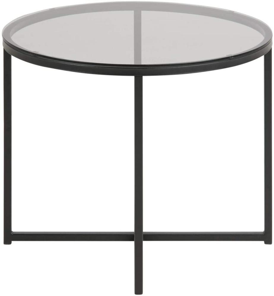 PKline 'Cape' Couchtisch, Glas rauchfarben/Metall Schwarz matt, Ø 55cm Bild 1
