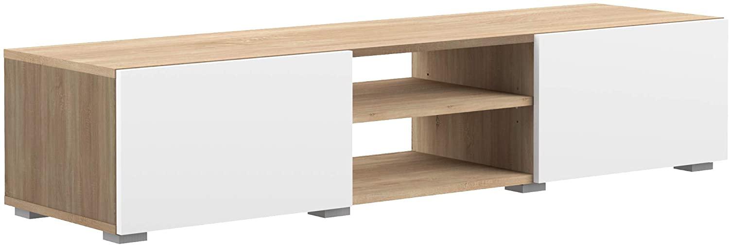 Amazon Marke - Movian Lijoki - TV-Board, 140 x 42 x 31 cm (L x T x H), Eiche und Weiß Bild 1