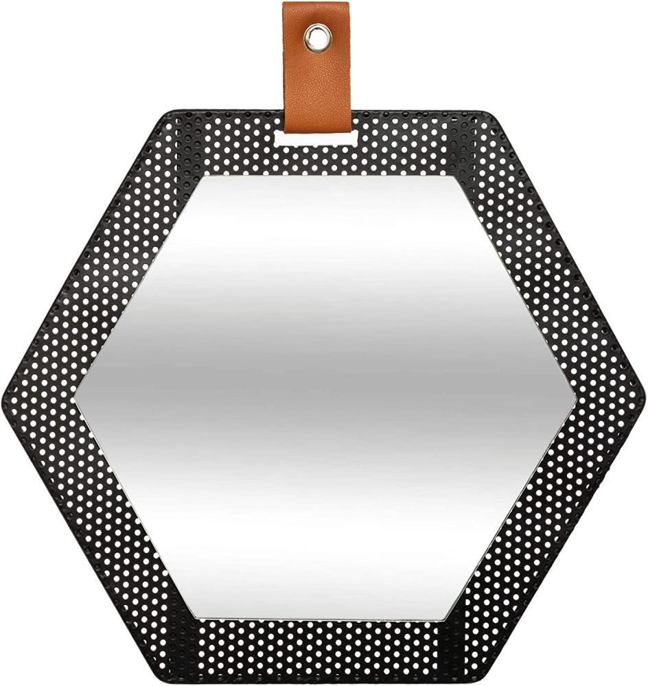 Dekospiegel MONA im sechseckigen Rahmen, schwarz Bild 1