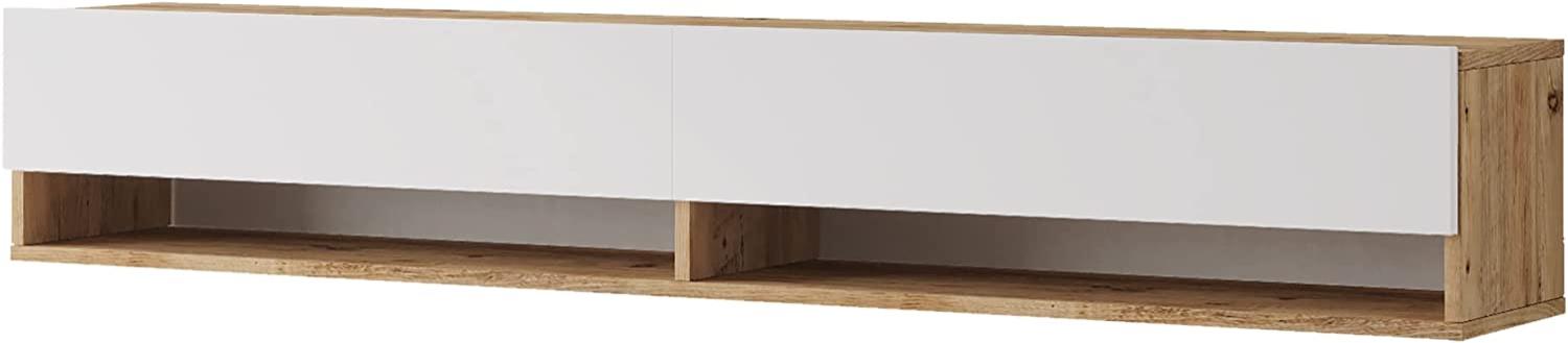 Fernsehtisch Laitila mit 2 Ablagefächern 180 x 31,5 x 29,5 cm Eiche rustikal/Weiß [en. casa] Bild 1