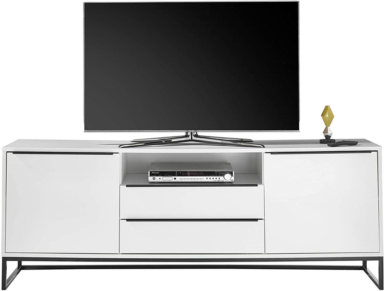 TV-Lowboard Lille in weiß und schwarz 184 x 69 cm Bild 1