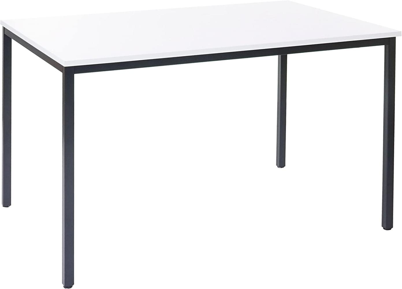 'Braila' Schreibtisch, MDF/ Stahl weiß, 75 x 120 x 80 cm Bild 1
