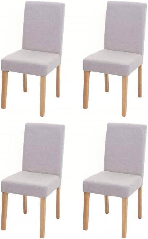 4er-Set Esszimmerstuhl Stuhl Küchenstuhl Littau ~ Textil, creme-beige, helle Beine Bild 1
