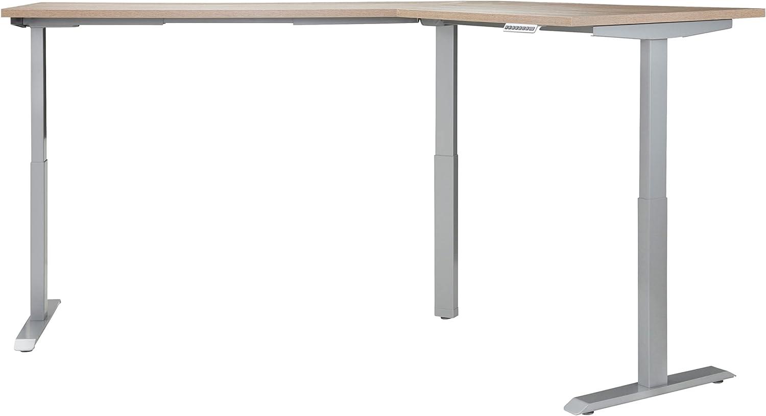 Schreibtisch "5510" aus Metall / Spanplatte in Metall platingrau - Sonoma-Eiche. Abmessungen (BxHxT) 248x120x158 cm Bild 1