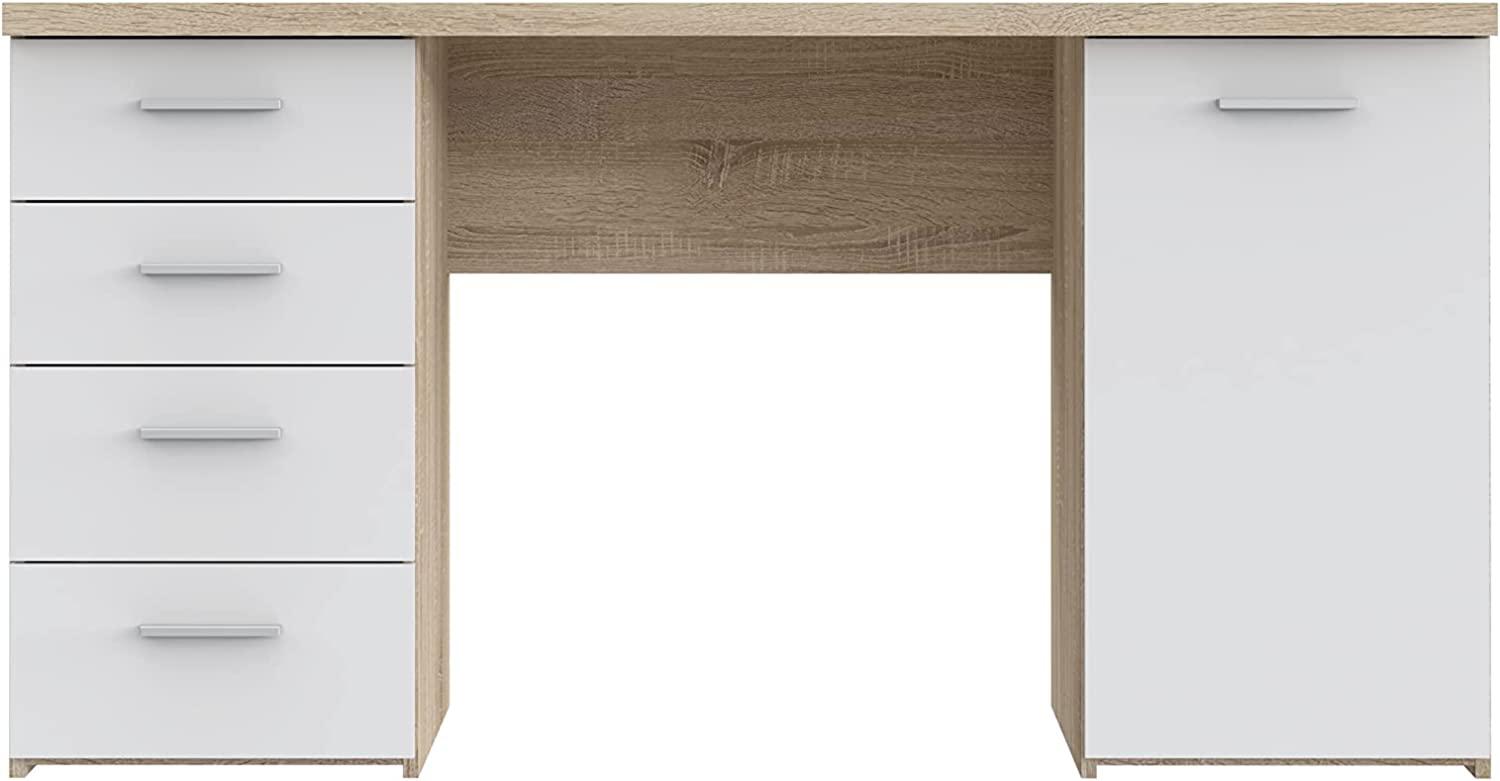 'NET 106' Schreibtisch, Sonoma Eiche / Weiß, 145 x 76,3 x 60 cm Bild 1
