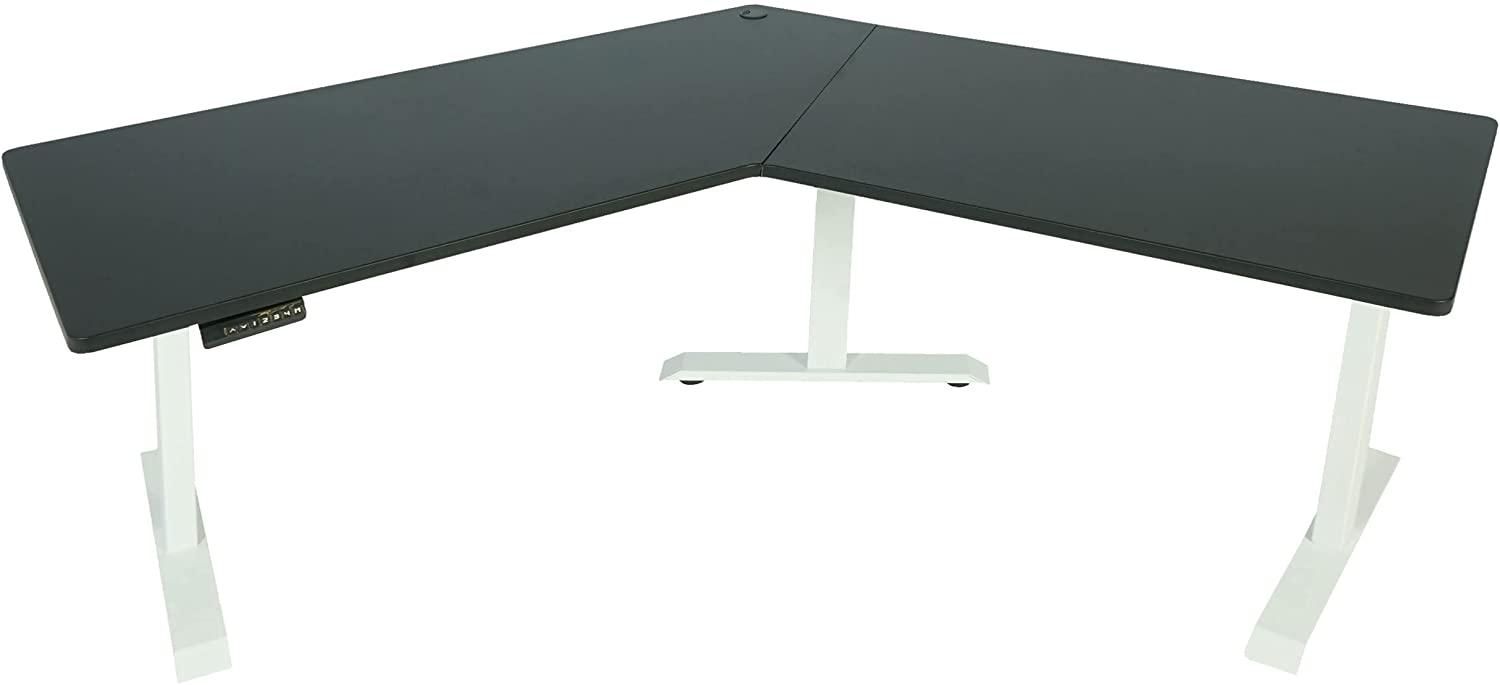 'HWC-D40' Schreibtisch 120°-Winkel, elektrisch höhenverstellbar, schwarz/ weiß, 56-121 x 75 x 257 cm Bild 1