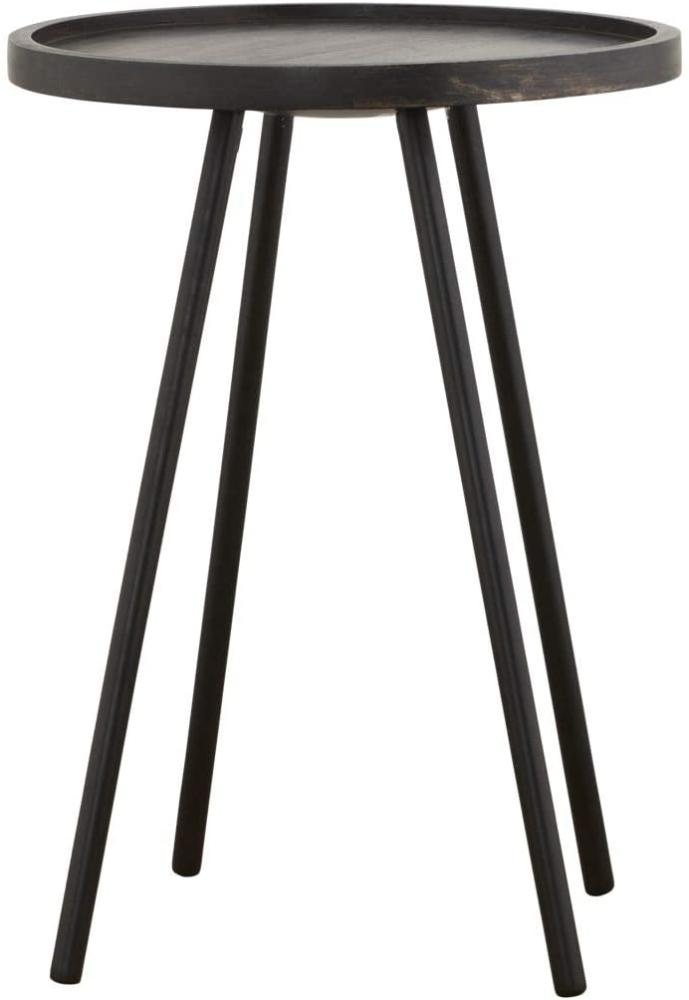 Beistelltisch 'Juco' in Schwarz aus Holz und Metall Höhe 55 cm Bild 1