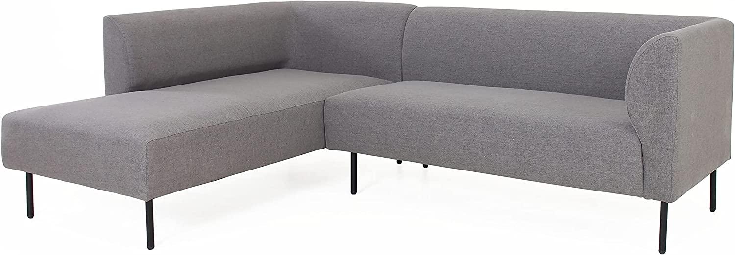 byLIVING Kadri Sofa/Webstoff grau/Beine Metall schwarz/Taschenfederkern im Sitz, 169 x 234, H 75 cm Bild 1