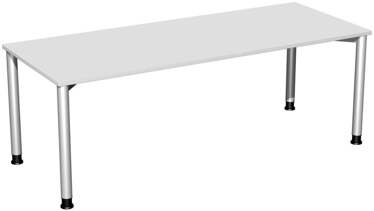 Schreibtisch '4 Fuß Flex' 200x80cm Lichtgrau / Silber Bild 1