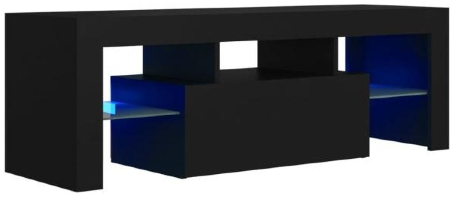 vidaXL TV-Schrank mit LED-Leuchten Schwarz 120x35x40 cm, Mit Beleuchtung [804347] Bild 1