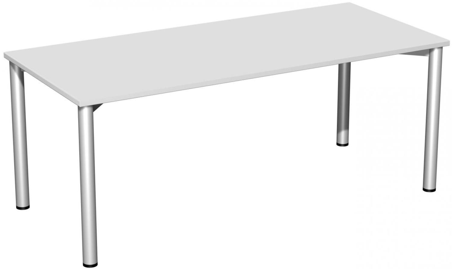 Schreibtisch, 180x80cm, Lichtgrau / Silber Bild 1