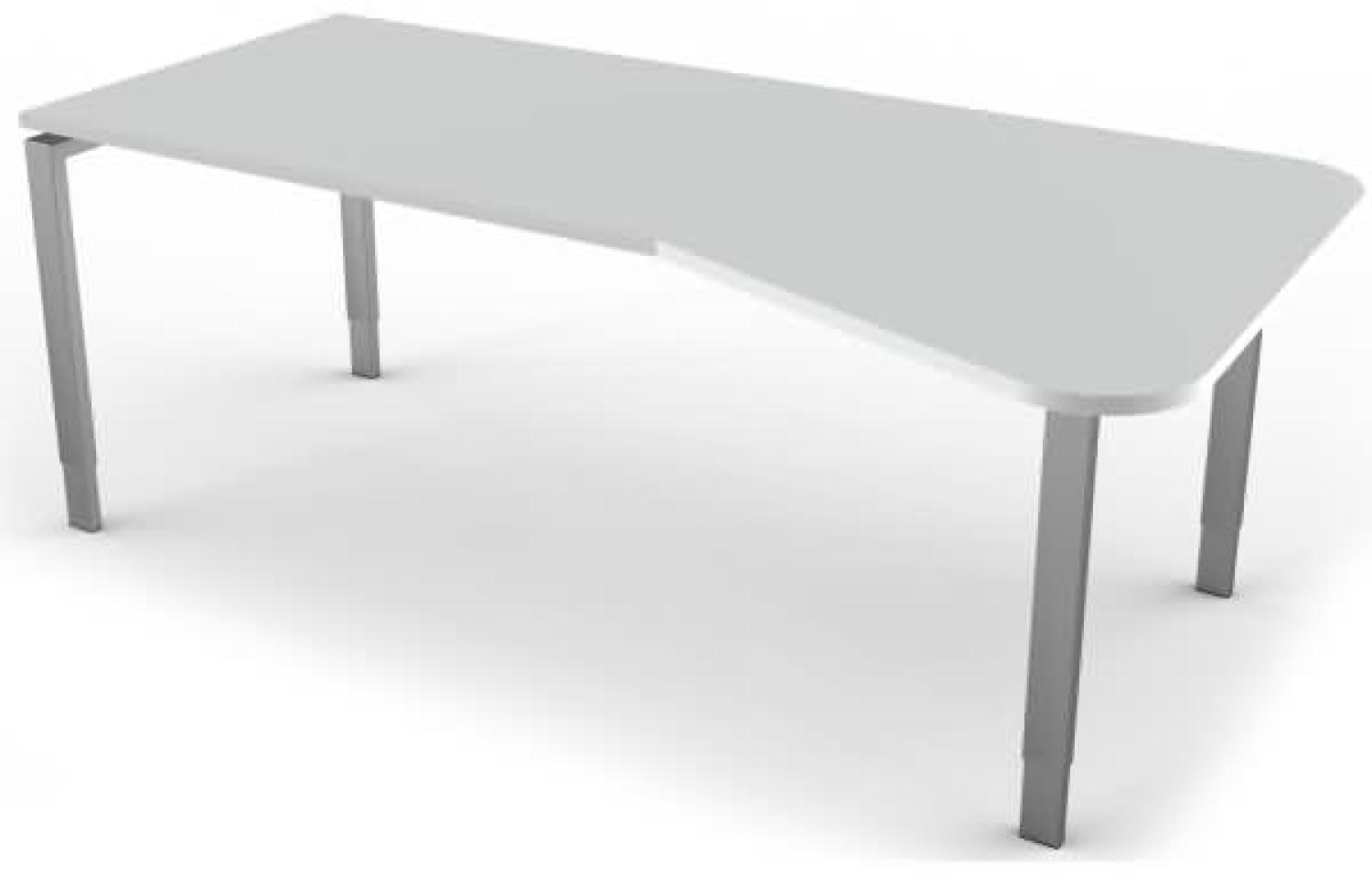 Freiformtisch mit 4-Bein-Gestell, 195x80 / 100cm, Lichtgrau / Silber Bild 1