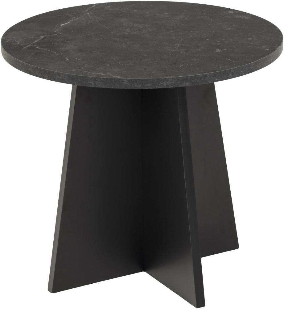 Axis Couchtisch Ecktisch 50cm schwarz Marmordruck Tisch Beistelltisch Sofatisch Bild 1
