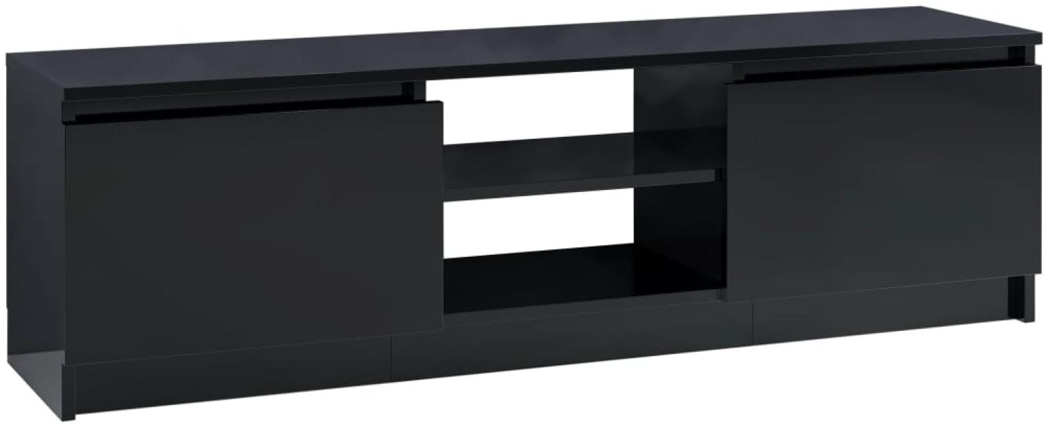 TV-Schrank Hochglanz-Schwarz 120×30×35,5 cm Spanplatte, MDF Bild 1