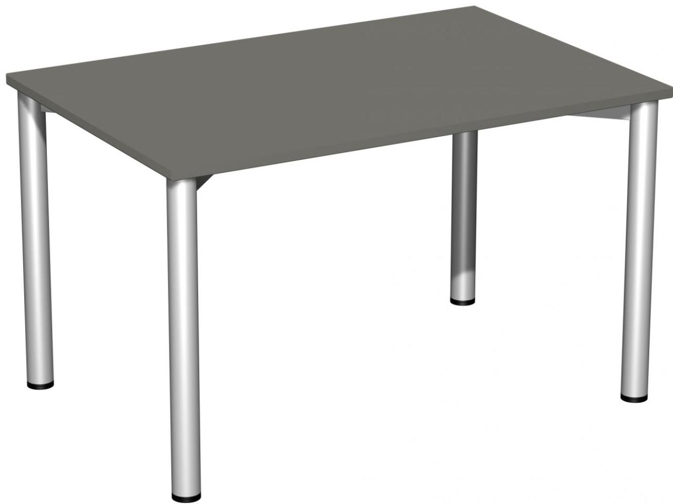 Schreibtisch '4 Fuß Flex', feste Höhe 120x80cm, Graphit / Silber Bild 1