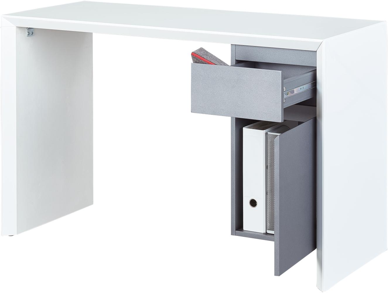 'Megara' Schreibtisch, PVC weiß/grau, 75 x 50 x 120 cm Bild 1