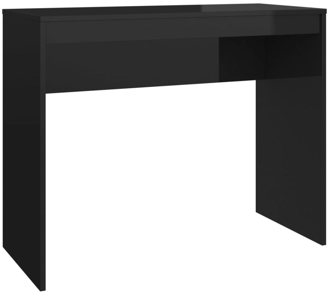 Schreibtisch Hochglanz-Schwarz 90×40×72 cm Spanplatte Bild 1