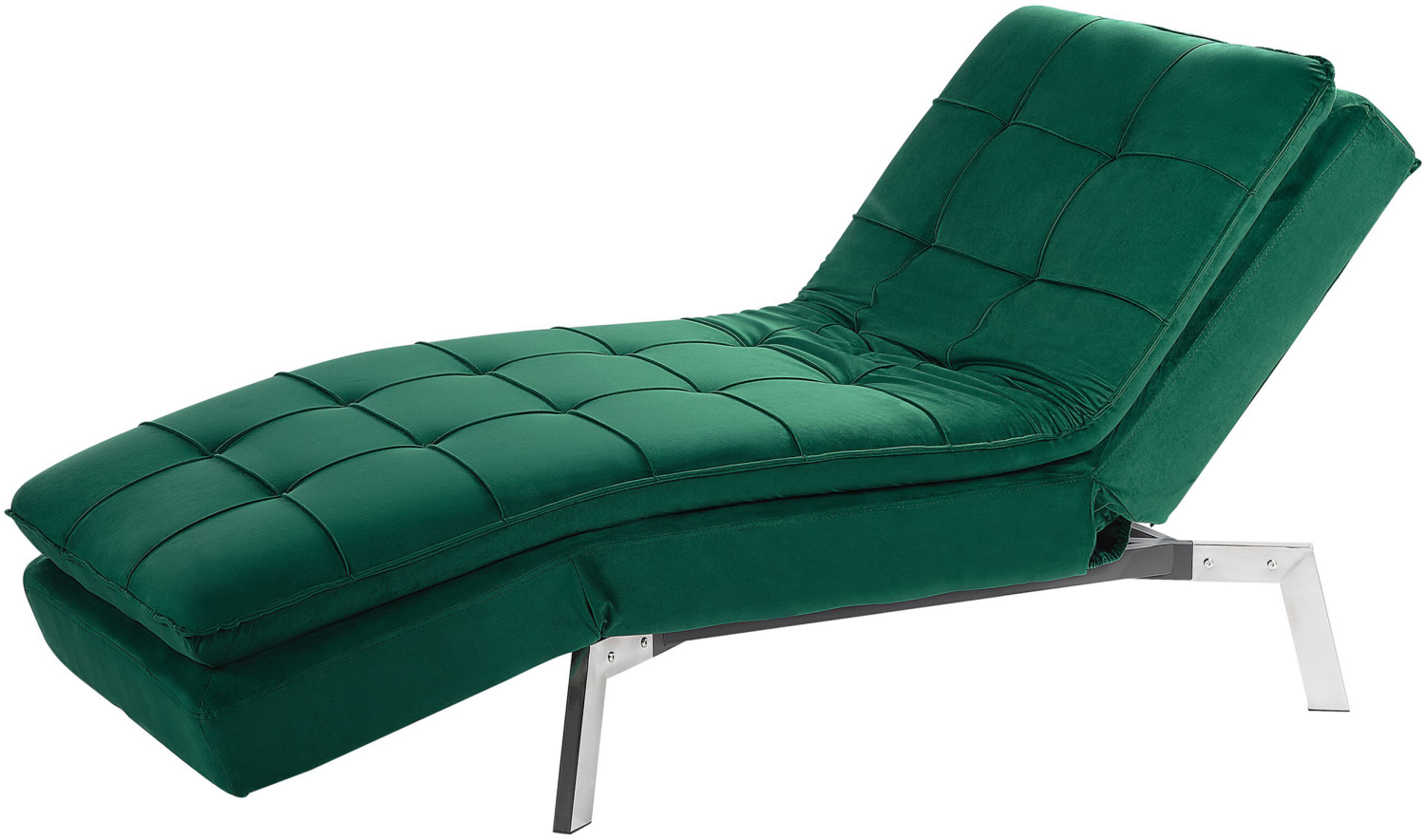 Chaiselongue Samtstoff smaragdgrün verstellbar LOIRET Bild 1