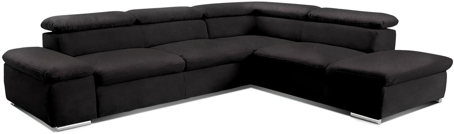Sofa L-Form Amadora rechts - mit Schlaffunktion - Anthrazit Bild 1