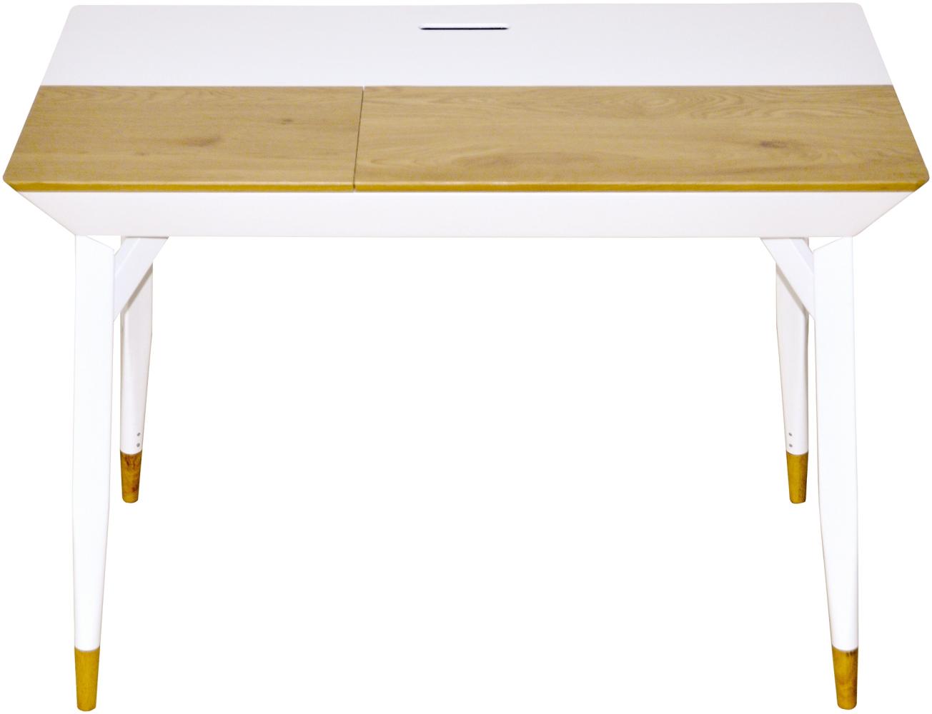 'Bartani' Schreibtisch, weiß matt/Wildeiche Nachbildung, 76 x 55 x 105 cm Bild 1