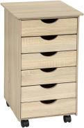 Rollcontainer aus Holz 65x36x40cm - eiche/hell