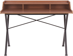 Schreibtisch dunkler Holzfarbton / schwarz 120 x 60 cm GALVEN