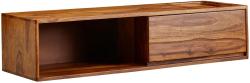Lowboard "Eluru" aus Korpus: Sheesham Massivholz, mit Klarlack beschichtet Rückwand: MDF in Braun mit einer Schublade. Abmessungen (B/H/T) 108x25x34 cm