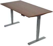 Desktopia Pro - Elektrisch höhenverstellbarer Schreibtisch / Ergonomischer Tisch mit Memory-Funktion, 5 Jahre Garantie - (Nussbaum, 180x80 cm, Gestell Grau)