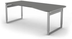 Freiformtisch, 195x80 / 100cm, O-Fuß (Form 3), Graphit / Silber