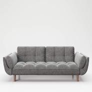 PLAYBOY HOME "SCARLETT" Sofa mit Bettfunktion, Samtstoff in Grau