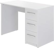Amazon Marke - Movian Idro moderner Schreibtisch, Computertisch mit 3 Schubladen, 56 x 110 x 73,5, Weiß