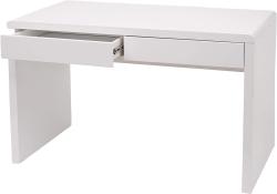 'HWC-G51' Schreibtisch mit 2 Schubladen, Hochglanz Weiß, 75 x 100 x 60 cm
