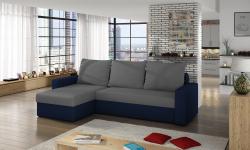 Sofa L-Form Livio-P beidseitig - mit Schlaffunktion - Zinn