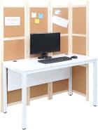 'HWC-E94' Schreibtisch mit Trennwand, MDF weiß, 76 x 60 x 120 cm