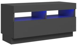 TV-Schrank mit LED-Beleuchtung Hochglanz-Grau 80x35x40 cm