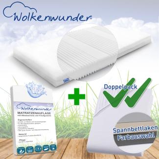 Wolkenwunder Multi Matratze / Hygieneauflage / 2x Spannbetttuch (weiß) 90x200 cm