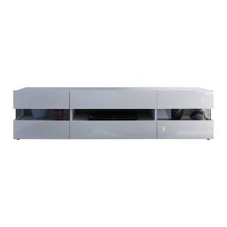 TV Hifi Lowboard Sonic weiß Glanz TV-Tisch in 170 x 43 cm (70") TV-Tisch mit Panoramaglas