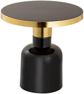 Soma Beistelltisch rund ø 45 H 45 cm Dekotisch Lampentisch Sofatisch Glam Tisch Metall und Emaille (BxHxL) 45 x 45 x 45 schwarz