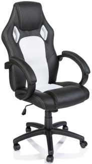 Tresko Racing Chefsessel Bürostuhl Drehstuhl Schalensitz Bürosessel Schreibtischstuhl schwarz/weiß