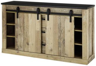 Sideboard SHERWOOD 53 Old Style hell anthrazit mit soft-close