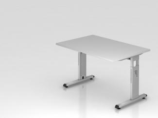 Schreibtisch OS12 C-Fuß 120x80cm Grau Gestellfarbe: Silber
