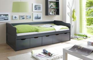 Sofabett mit Schubkästen NELY Kiefer Grau 90x200 cm