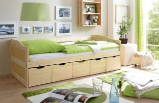 Sofabett mit Schubkästen NELY Kiefer Natur 90x200 cm