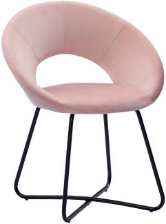 Esszimmerstuhl Design-Sessel Samt rosa Metallbeine schwarz LENNY 524429