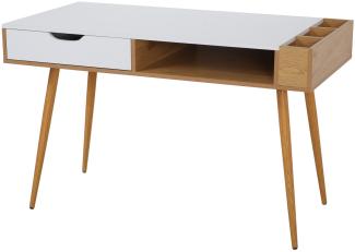 Schreibtisch aus MDF und Metall 120 x 75 x 60 cm Weiß